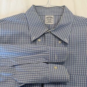 Brooks Brothers Men's Blue Plaid Dress Shirt